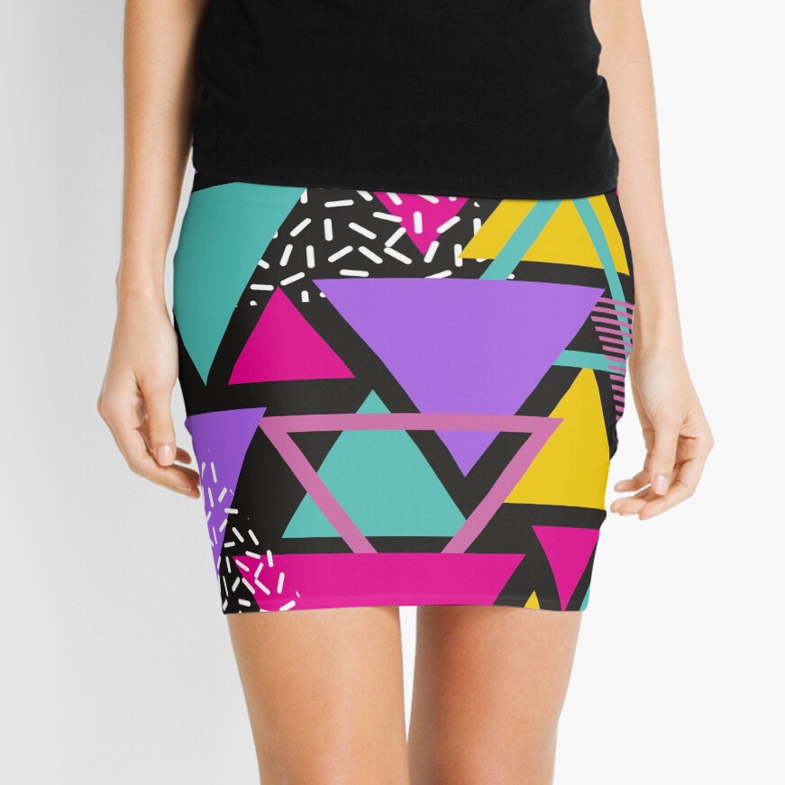 Memphis Triangles Mini Skirt