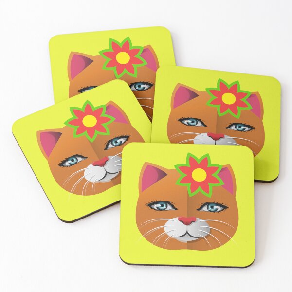 Item preview, Cool feline with flower, vintage cat. designed and sold by EMIPRINCESS.