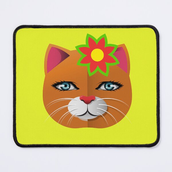 Item preview, Cool feline with flower, vintage cat. designed and sold by EMIPRINCESS.