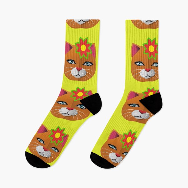 Item preview, Cool feline with flower, vintage cat. designed and sold by EMIPRINCESS.