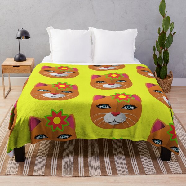 Item preview, Cool feline with flower, vintage cat. designed and sold by EMIPRINCESS.