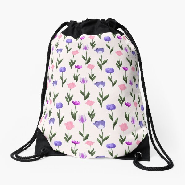 Joyful Tulips Drawstring Bag
