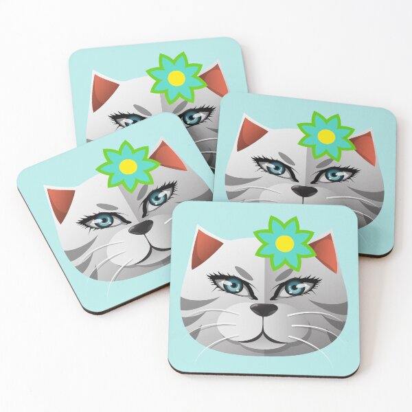 Item preview, Cool feline with flower, vintage cat. retro cat designed and sold by EMIPRINCESS.