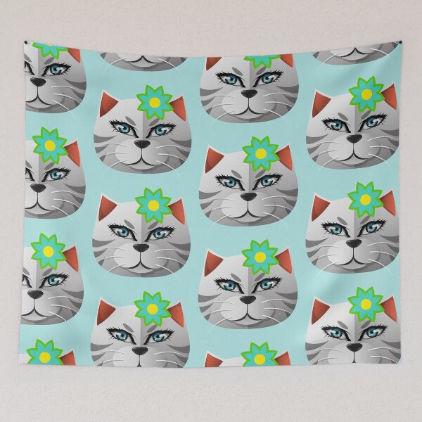 Item preview, Cool feline with flower, vintage cat. retro cat designed and sold by EMIPRINCESS.