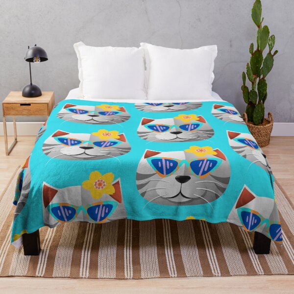 Item preview, Cool feline with glasses and flower, vintage cat. retro cat. designed and sold by EMIPRINCESS.