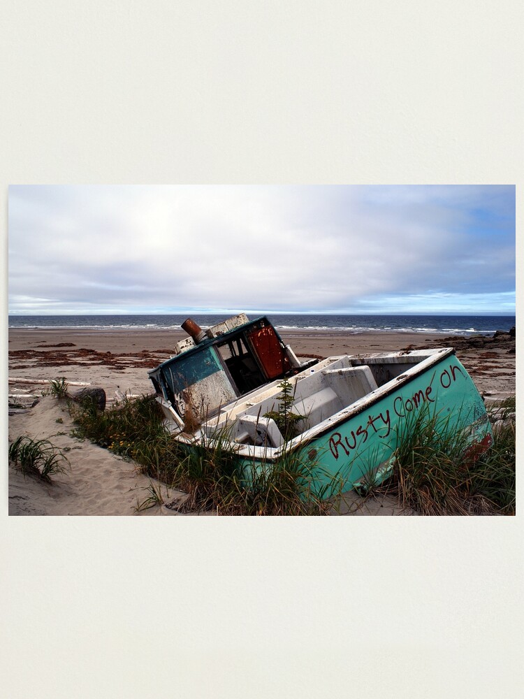 Alternate view of Rusty Come On (Fishing Boat Wreck, Yakan Point, Haida Gwaii, British Columbia, Canada) Photographic Print