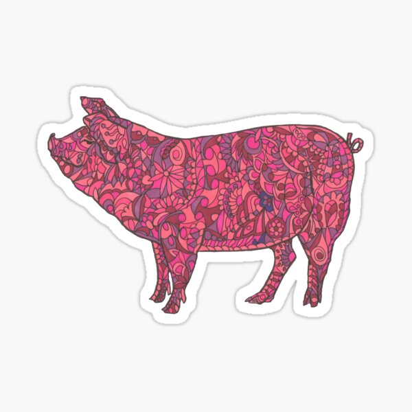 Cheerful and bright pink piggy Sticker