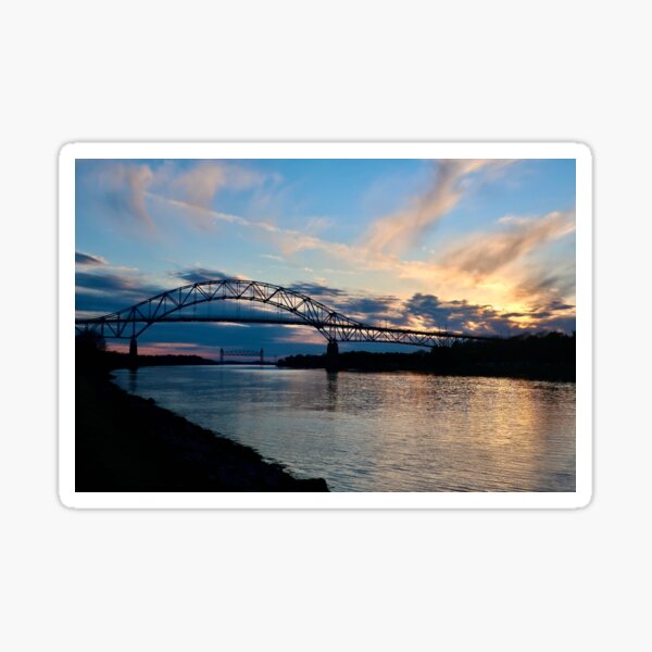 Bourne Bridge at dusk Sticker