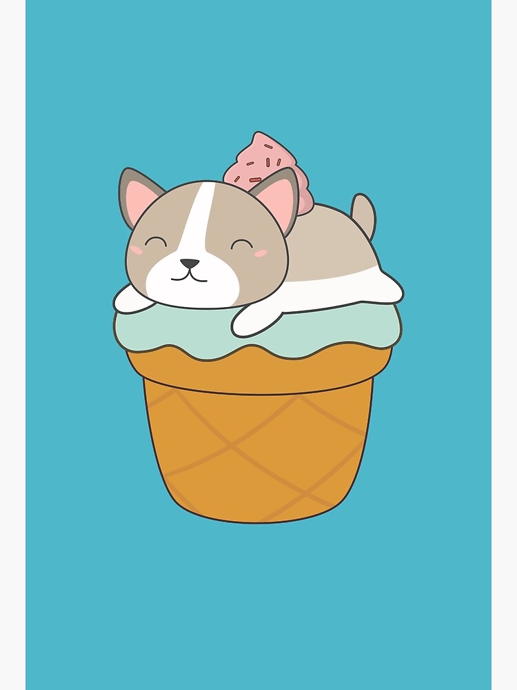 "Cute and kawaii puppy dog " Poster for Sale by happinessinatee | Redbubble