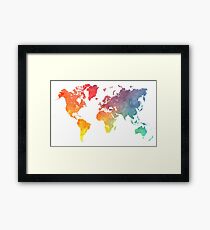 Map of the world colored Framed Print