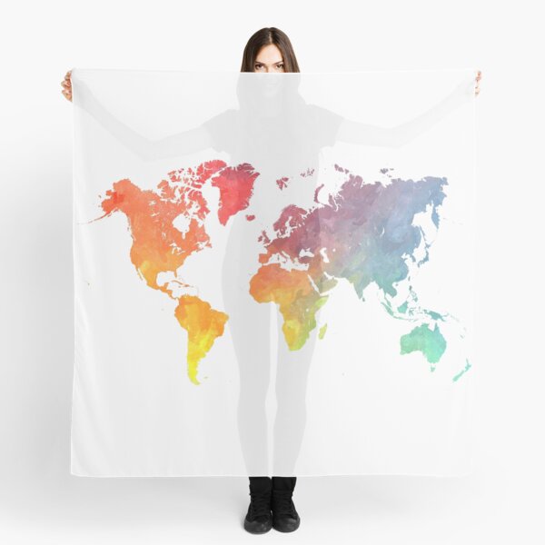 Carte du monde colorée Foulard