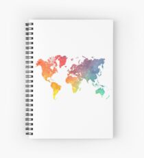 Cuaderno de espiral Mapa del mundo coloreado