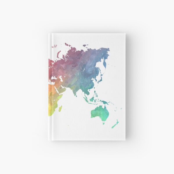 Map of the world colored Hardcover Journal
