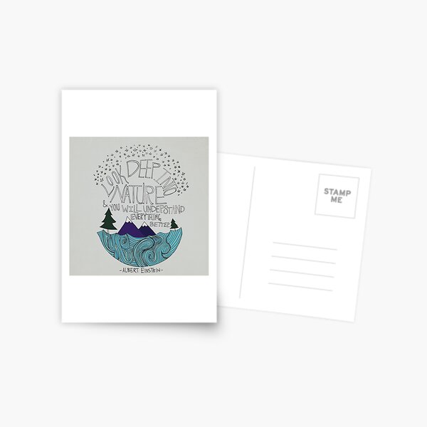 Look Deep into Nature Quote Postcard