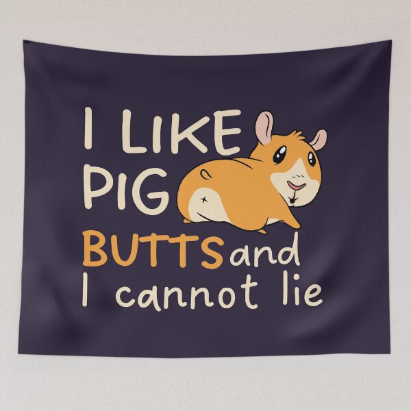 Aperçu de l'œuvre J'aime les mégots de cochon et je ne peux pas mentir - cadeau drôle de cochon d'Inde créée et vendue par Paperfly Studio.