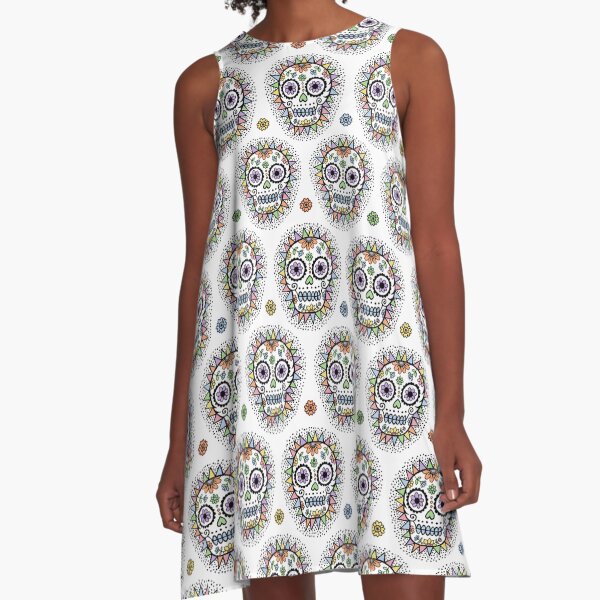 sugar skull hero A-Line Dress