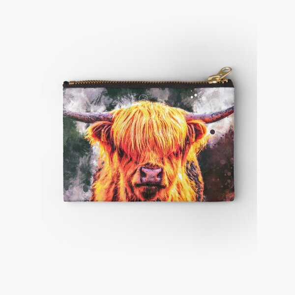 Item preview, Scottish Hairy Highland Cow painting, Cute Highland Cattle Calf, Fluffy Highland Cattle Cow Oil Paint, Cute Fluffy Cow designed and sold by Paintcorner.