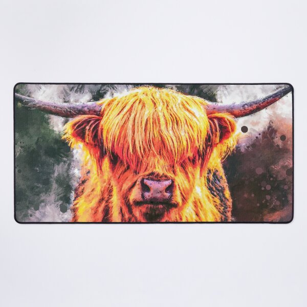 Item preview, Scottish Hairy Highland Cow painting, Cute Highland Cattle Calf, Fluffy Highland Cattle Cow Oil Paint, Cute Fluffy Cow designed and sold by Paintcorner.