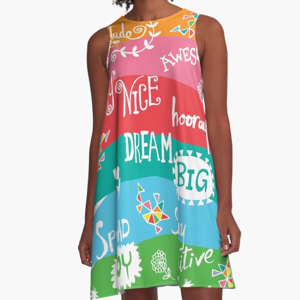 Woo Hoo Words A-Line Dress