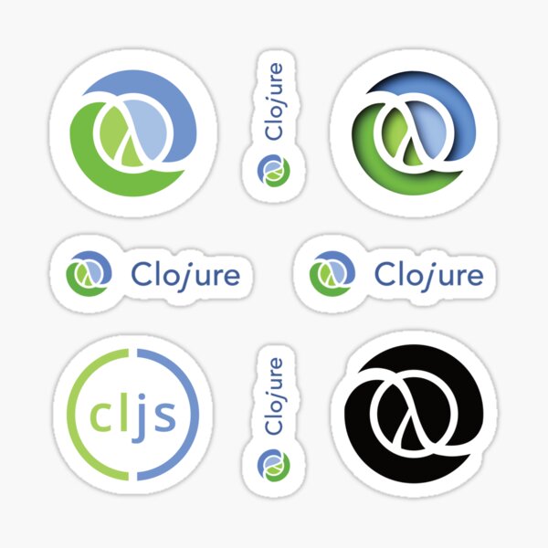 "Clojure Sticker Set" Sticker for Sale by mythicaldesign Redbubble
