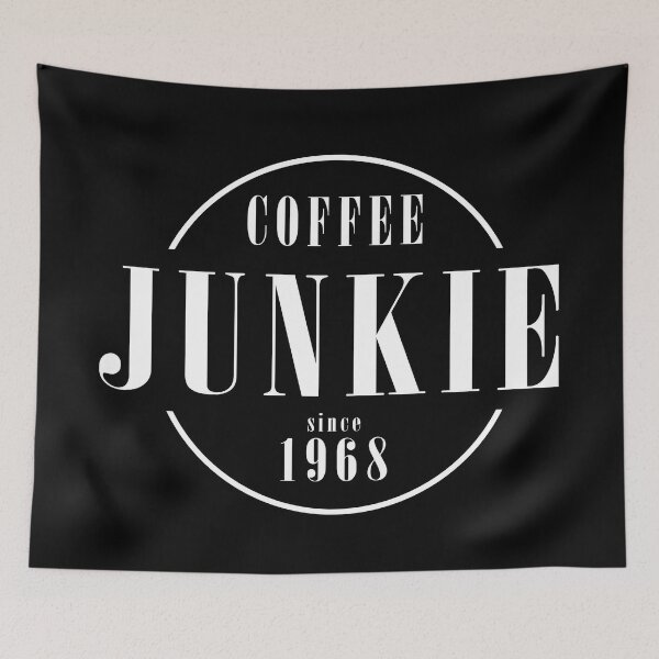 Item preview, Coffee Junkie since 1968 - Black designed and sold by AlfabetDesign.