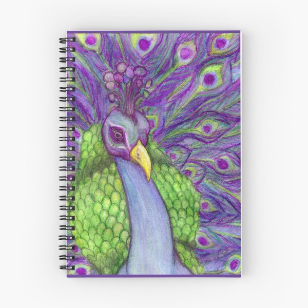 Item preview, Beautiful Bright and Vibrant Peacock Portrait Watercolor Pencil Painting Unique and Original Art Print designed and sold by midnightdreamer.