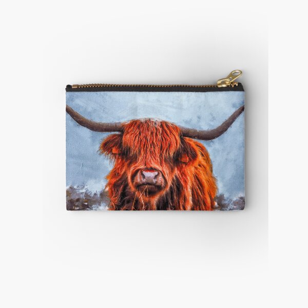 Item preview, Scottish Hairy Highland Cow painting, Cute Highland Cattle Calf, Fluffy Highland Cattle Cow Oil Paint, Cute Fluffy Cow designed and sold by Paintcorner.