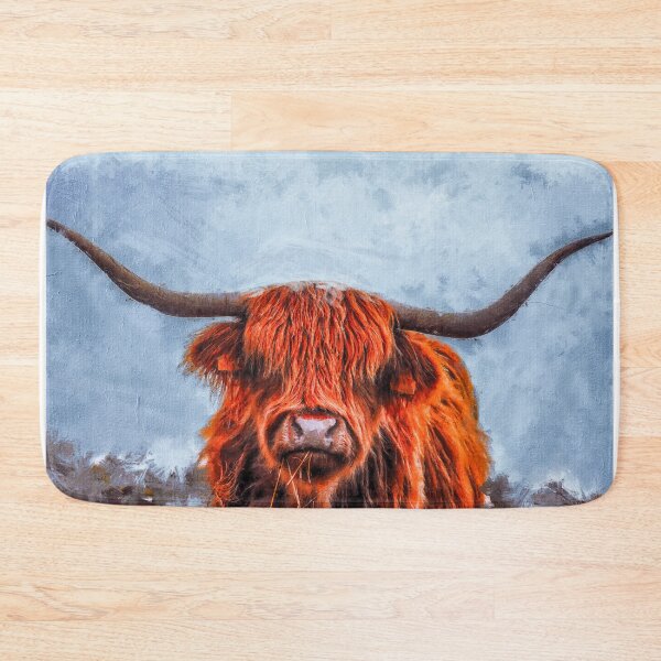 Item preview, Scottish Hairy Highland Cow painting, Cute Highland Cattle Calf, Fluffy Highland Cattle Cow Oil Paint, Cute Fluffy Cow designed and sold by Paintcorner.