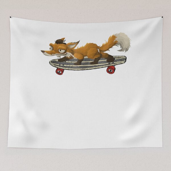 Item preview, Kitsune Foxesy Foxes on a Skateboard Longboard 431 designed and sold by hollenquboppa2.