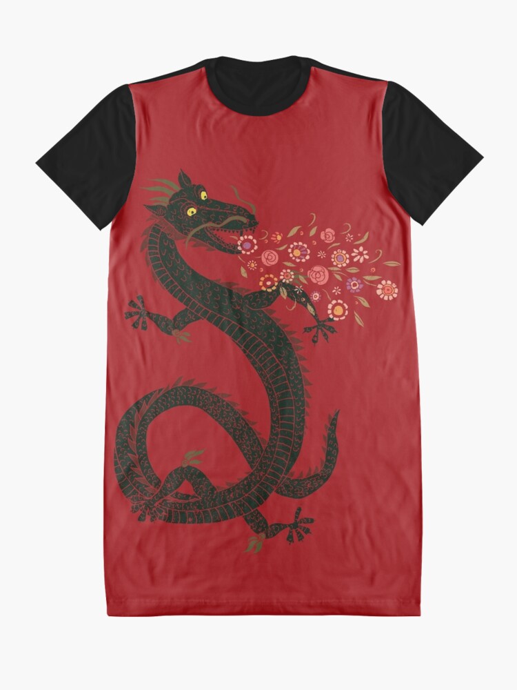 Alternate view of Dragon, Flower Breathing Graphic T-Shirt Dress