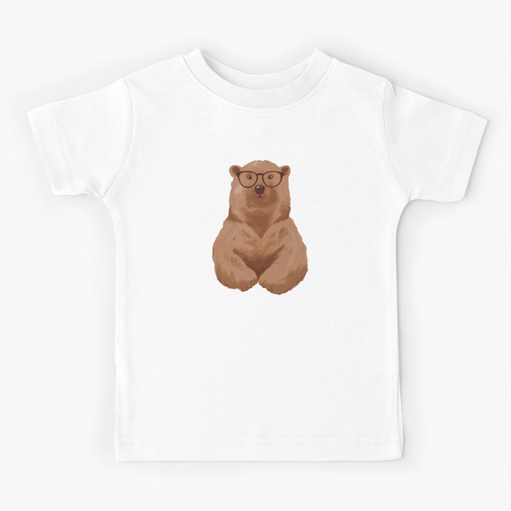  Bear with Glasses Toddler T-Shirt - Cartoon Kids' T-Shirt - Art Tee  Shirt for Toddler - Black, 2T: Clothing, Shoes & Jewelry