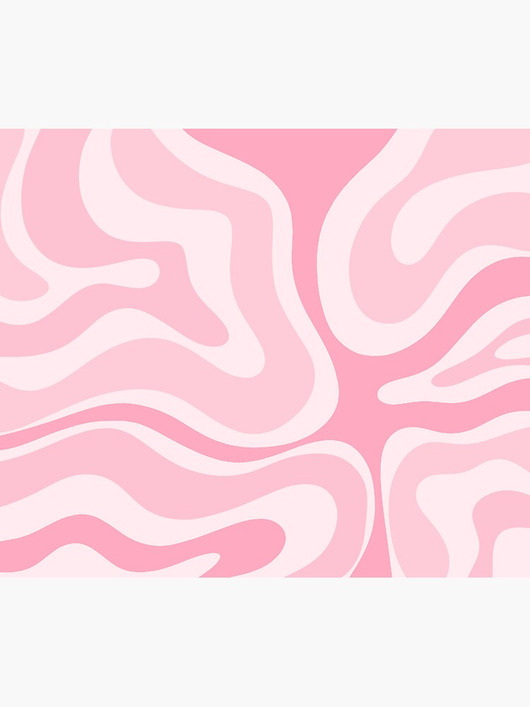 Modern Retro Liquid Swirl Abstract in Pretty Pastel Pink by kierkegaard
