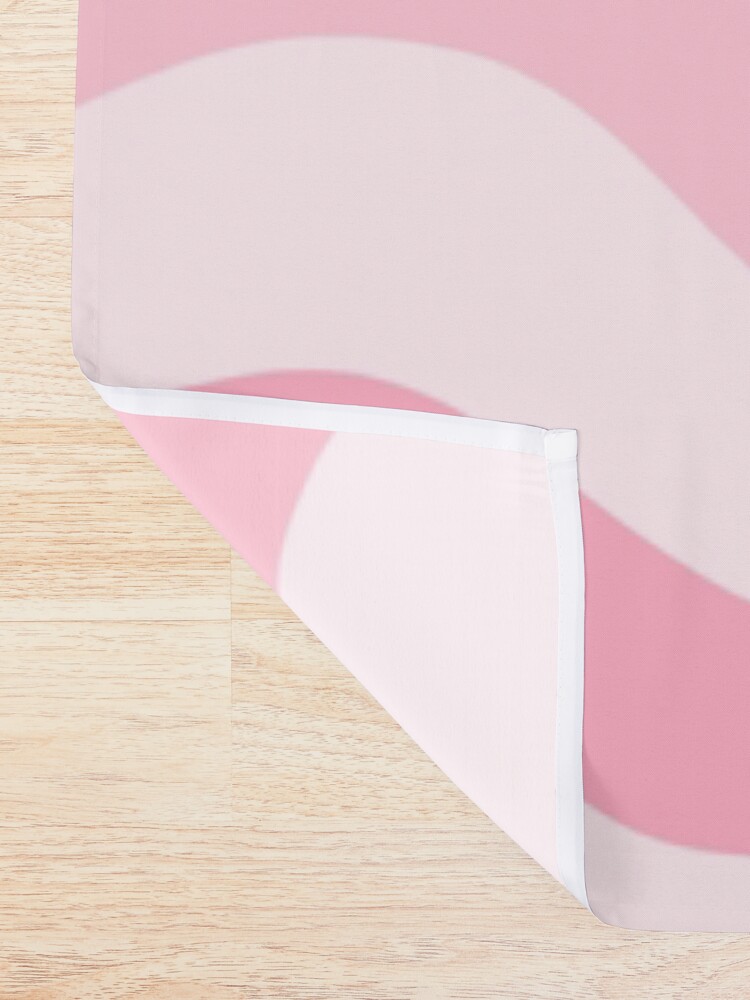 Alternate view of Modern Retro Liquid Swirl Abstract in Pretty Pastel Pink Shower Curtain