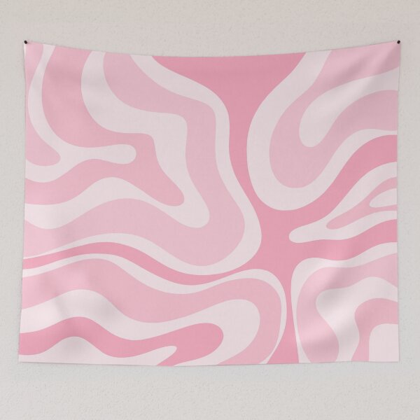 Item preview, Modern Retro Liquid Swirl Abstract in Pretty Pastel Pink designed and sold by kierkegaard.