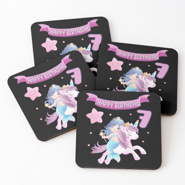 Item preview, 7th Birthday - Mermaid with Unicorn Girl  designed and sold by Shirt-Designs.