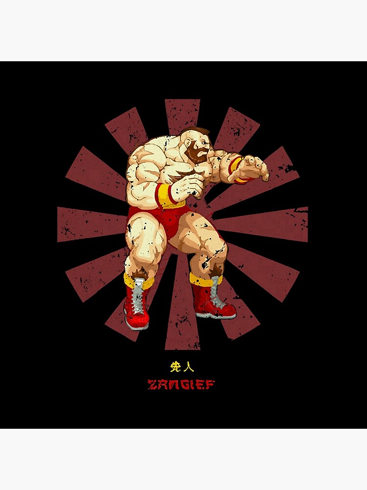 Zangief Retro Japanese Street Fighter - Street Fighter - Sticker