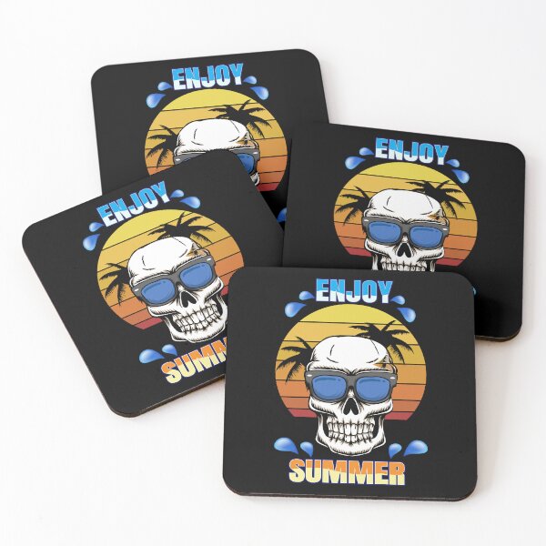 Item preview, Enjoy Summer - A design with a skull, palm trees and the slogan Enjoy Summer designed and sold by velisani.