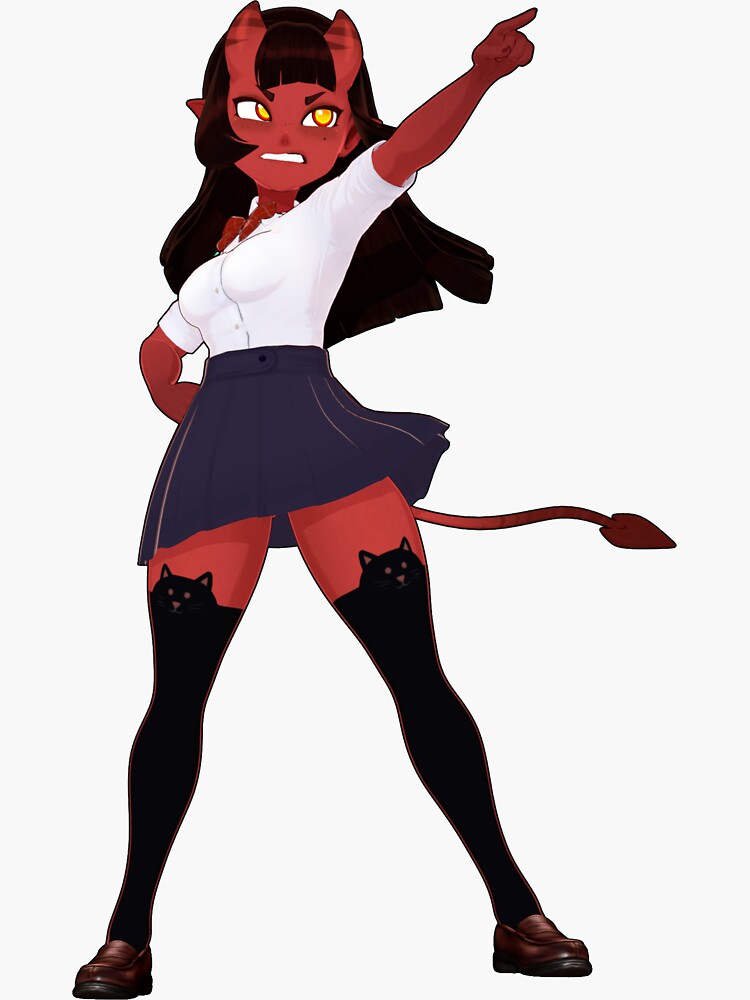 "meru The Succubus Sticker" Sticker For Sale By Purelineart | Redbubble