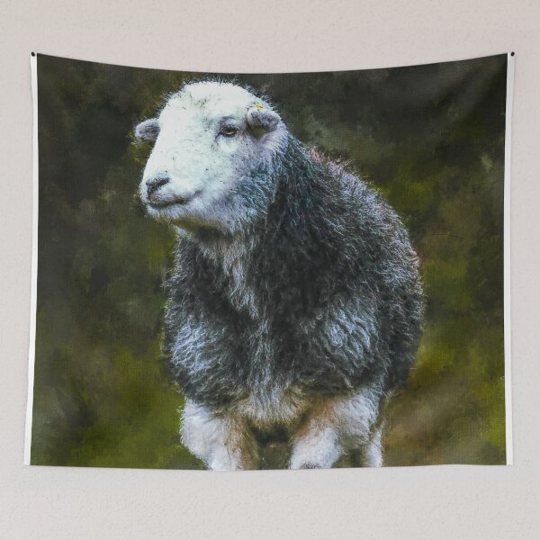 Item preview, Herdwick Sheep Oil Paint, Grey And White Herdwick Sheep, Herdwick Wool Sheep, Fluffy UK Herdwicks Sheep designed and sold by Paintcorner.