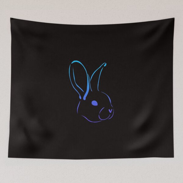 Item preview, Rabbit lineart blue designed and sold by AmonRa16.