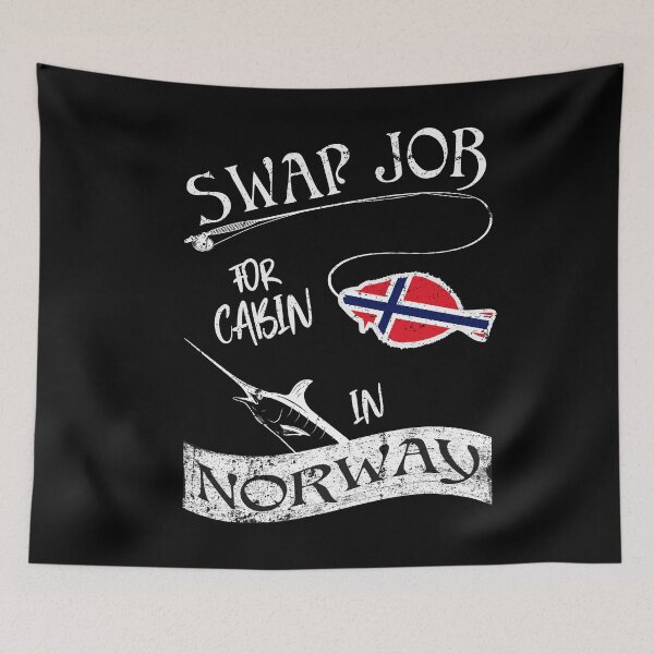 Item preview, Norway Fishing Swap Job For Cabin in Norway designed and sold by Shirt-Designs.