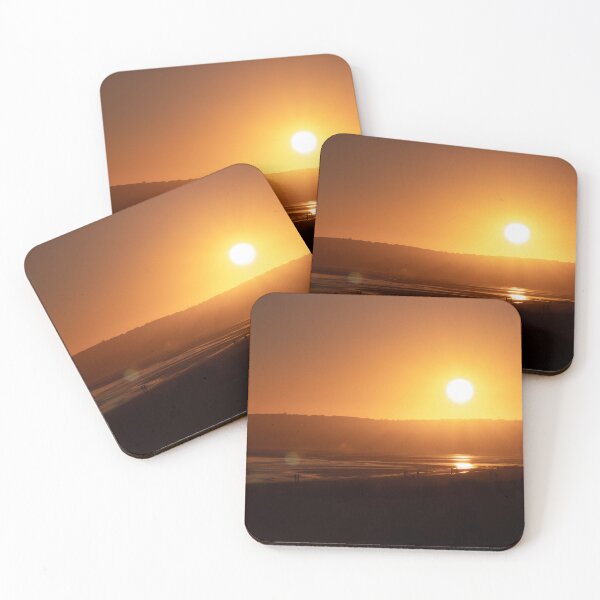 Item preview, Swansea Beach Orange Sun landscape designed and sold by BadgerCastle.