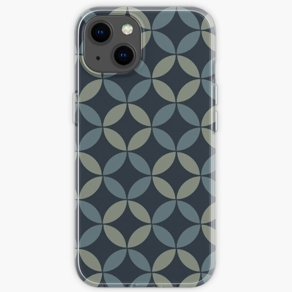 Dark Green Simple Clean Indonesian Batik Pattern iPhone Soft Case