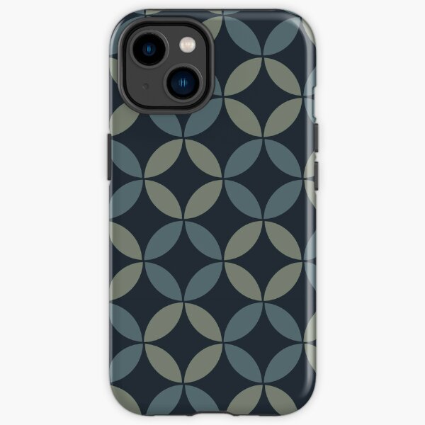 Dark Green Simple Clean Indonesian Batik Pattern iPhone Tough Case