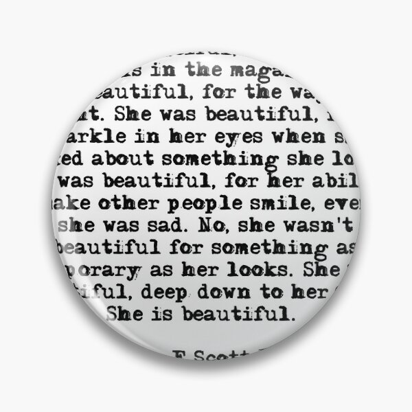 Item preview, She was beautiful - F Scott Fitzgerald  designed and sold by Nfinitif.
