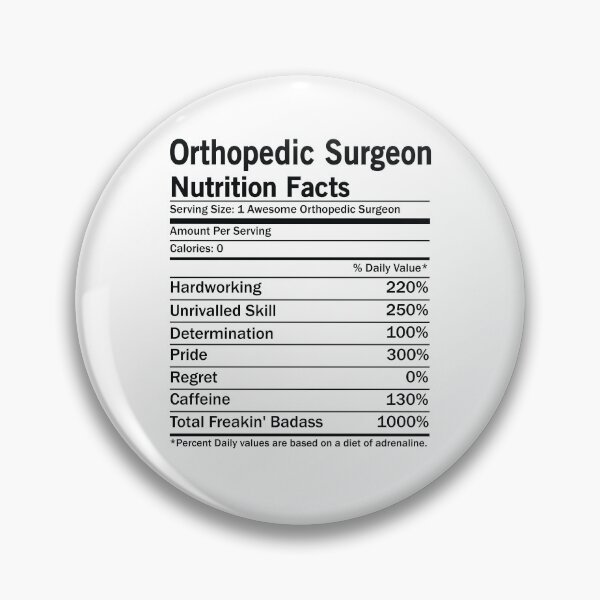 Item preview, Orthopedic Surgeon Nutrition Facts designed and sold by woodesigner.