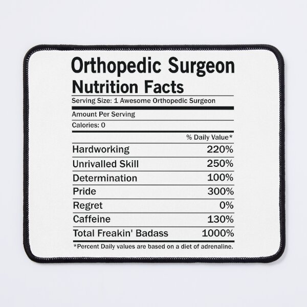 Item preview, Orthopedic Surgeon Nutrition Facts designed and sold by woodesigner.