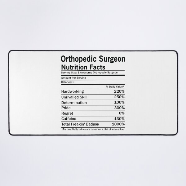 Item preview, Orthopedic Surgeon Nutrition Facts designed and sold by woodesigner.