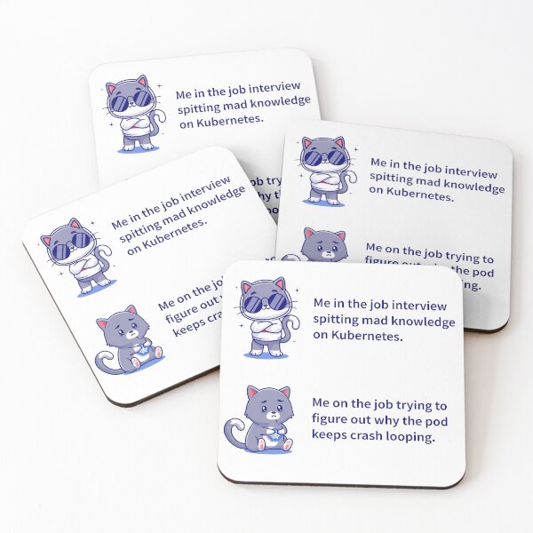 Item preview, Me on a Kubernetes Job Interview  versus Crashing Pods designed and sold by cookieandcode.
