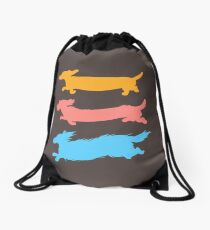 Run Doxies Run Drawstring Bag
